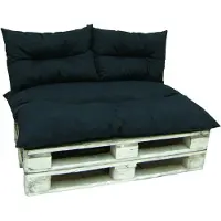 Jardin Ensemble de palettes classiques - Matelas ardoise + 2 coussins de dos - PRIVÉ - Ardoise - 3 personnes