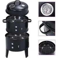 vidaXL Charcoal Raucher Grill Grill 3-in-1 40x80 cm