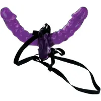 Fetish Fantasy Fétiche - double godemichet strap-on avec harnais (noir)