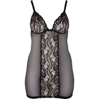 Cottelli - nuisette grande taille transparente en dentelle - noir