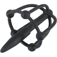 You2Toys - Plug pénien - cage en silicone pour gland avec dilatateur (noir)