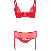 Cottelli Grande Taille - duo de lingerie modulable (rouge) - 95F/2XL