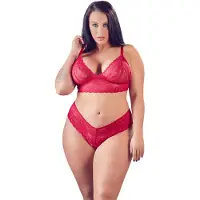 Cottelli collection Plus Size - ensemble soutien-gorge dentelle douce - grande taille - 2XL