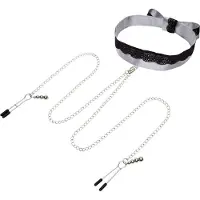 Fifty Shades of Grey - pince-tétons avec collier - métal argenté