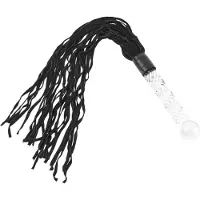 Icicles No. 38 - fouet en cuir et godemichet en verre - transparent/noir