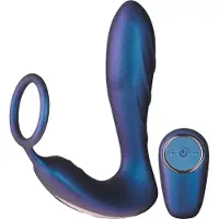 Hueman Black Hole - vibromasseur anal avec télécommande et anneau pénien (violet)