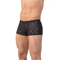 Svenjoyment Underwear - boxer pour homme en tissu dévoré transparent (noir) - M