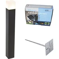 QAZQA Piquet extérieur noir en verre opale 70 cm avec piquet de terre et presse-étoupe - Danemark