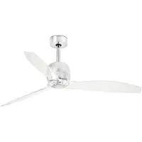 Faro Deco Fan - ventilateur de plafond avec télécommande - Ø 128 cm - chrome et transparent