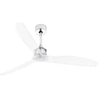 Faro Justfan - ventilateur de plafond avec télécommande - Ø 128 cm - chrome et transparent