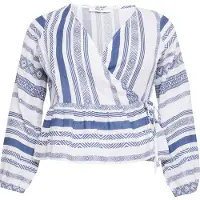 ABOUT YOU Curvy Chemisier 'Julika' bleu / blanc
