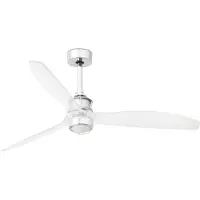 Faro Justfan - ventilateur de plafond avec lumière et télécommande - Ø 128 cm - 17W LED inclus - chrome et transparent