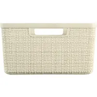 Curver Boîte de rangement en jute recyclée M 12 L, lot de 3, blanc cassé