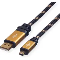 Roline Câble USB 2.0 GOLD, type A - 5 broches mini, 0,8 m