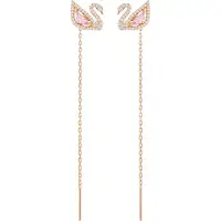 Swarovski Boucles d'oreilles 'Swan' or rose / rose / argent