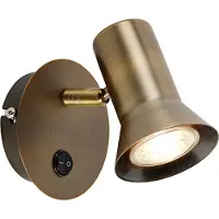 QAZQA Spot mural orientable et inclinable en bronze avec interrupteur - Karin 1