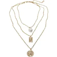 Urban Classics Collier de - Collier Rangées De Perles - pour Femme - couleur or - Taille Standard
