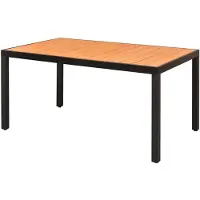 vidaXL Table de jardin brune 150x90x74 cm aluminium et WPC