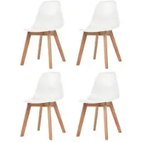 vidaXL Chaises à manger lot de 4 Blanc Plastique244772