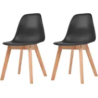 vidaXL Chaise de salle à manger 2 pcs. noir plastique