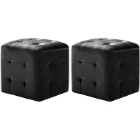 vidaXL 2 pcs Tables de chevet Noir 30x30x30 cm Tissu velours