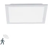 JUST LIGHT Plafonnier LED, détecteur de mouvement, blanc, L 29,5 cm