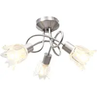 vidaXL -Deckenlampe mit Glas -Tulpe -verdrängten Kapuzen 3xe14 transparent