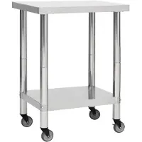 vidaXL -Küchentisch mit Rädern 80x45x85 cm Edelstahl