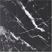 vidaXL Dessus de table Noir 80x80 cm 6mm Verre trempé et design marbre