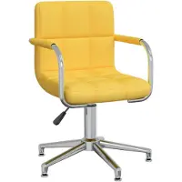 vidaXL Chaise de bureau pivotante jaune moutarde Tissu
