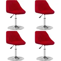 vidaXL Chaise de salle à manger 4 pcs. Pivotantes vin rouge velours