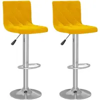 vidaXL Tabouret de bar 2 pcs jaune moutarde velours