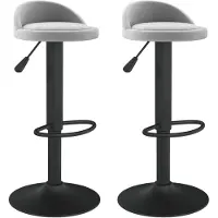 vidaXL Tabouret de bar 2 pcs velours gris clair