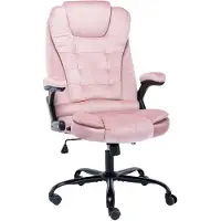 vidaXL Chaise de bureau rose velours