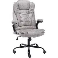 vidaXL Chaise de bureau gris clair aspect daim