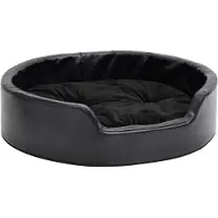 vidaXL Lit pour chien noir 69x59x19 cm peluche et similicuir