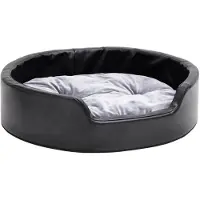 vidaXL Lit pour chien noir-gris 69x59x19 cm peluche et similicuir