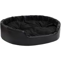 vidaXL Hundekorb 99x89x21 cm Plüsch und künstliches Leder schwarz