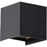 QAZQA Applique murale extérieure noire avec LED 2 lumières IP54 - Edwin
