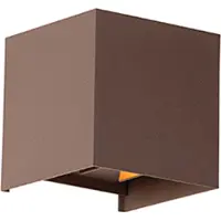 QAZQA Applique murale extérieure brun rouille avec LED 2 lumières IP54 - Edwin
