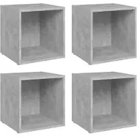 vidaXL Armoires TV 4 pcs. Gris béton 37x35x37 cm Bois composite