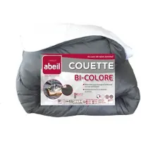Abeil Enveloppe de couette en duvet avec deux faces gris/blanc 140x200 cm