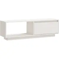 vidaXL Armoire TV Blanc 110x30x33,5 cm Pin massif