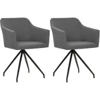 vidaXL Chaise de salle à manger pivotante 2 pcs. Tissu gris clair