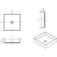 Differnz Jura - Waskom polybeton - Vierkant - 42 x 42 x 10 cm (420 mm, 420 mm)