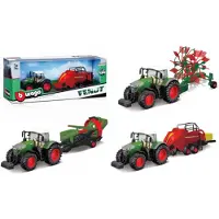 Burago 10cm farm tractor with accessories, assorted, 18-31750