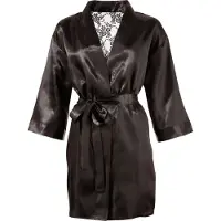 Cottelli collection - peignoir court satin dentelle - noir