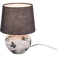 LichtXpert Reality Bay Lampe De Table Moderne Bay Avec Abat-Jour Rond Conique Gris
