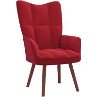 vidaXL Fauteuil relax vin rouge velours