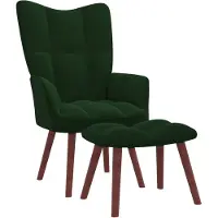 vidaXL Chaise de relaxation avec repose-pied Vert foncé Velours